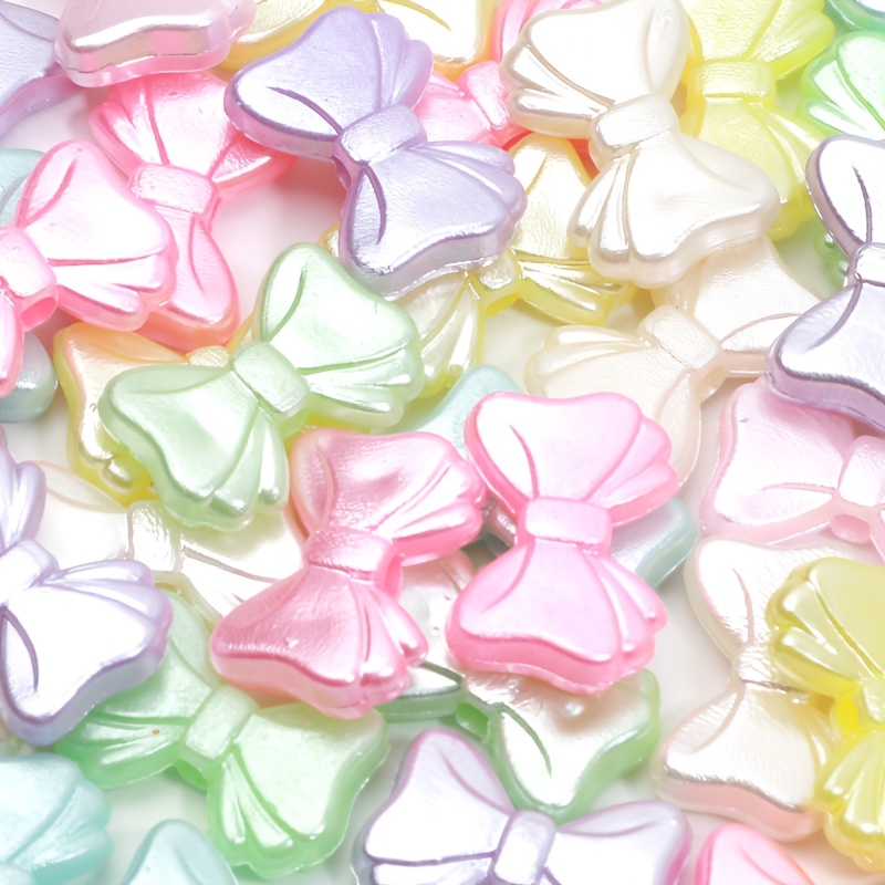 50pcs Colorful Pearlescent Acrylic Beads for DIY Jewelry Making